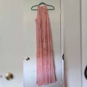 Magnolia Peach Maxi Romper Dress